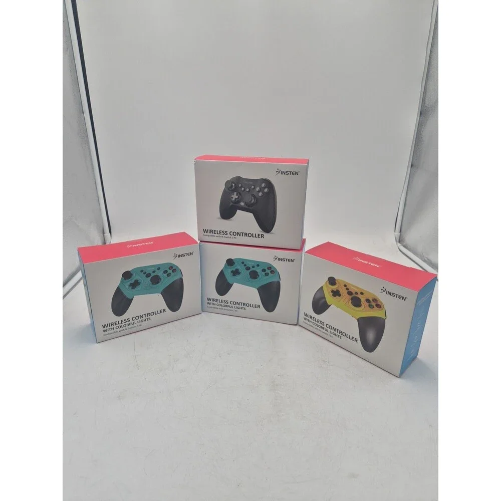 Insten Wireless Controller Lot Of 4 New PC/switch 1 Black ,yellow,greenish